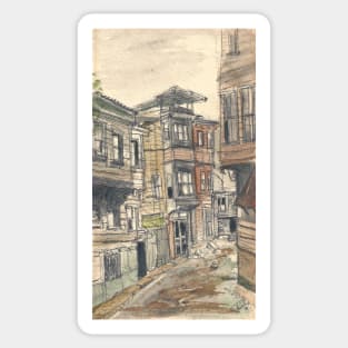 watercolor wash street Sticker